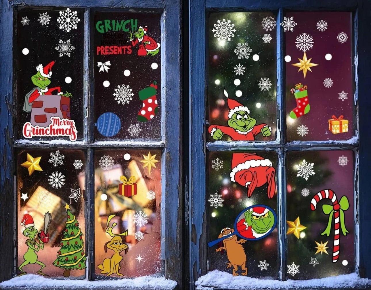 12 Sheets Of Mean, Green Man Window Stickers
