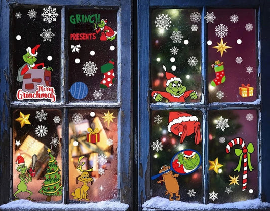 12 Sheets Of Mean, Green Man Window Stickers