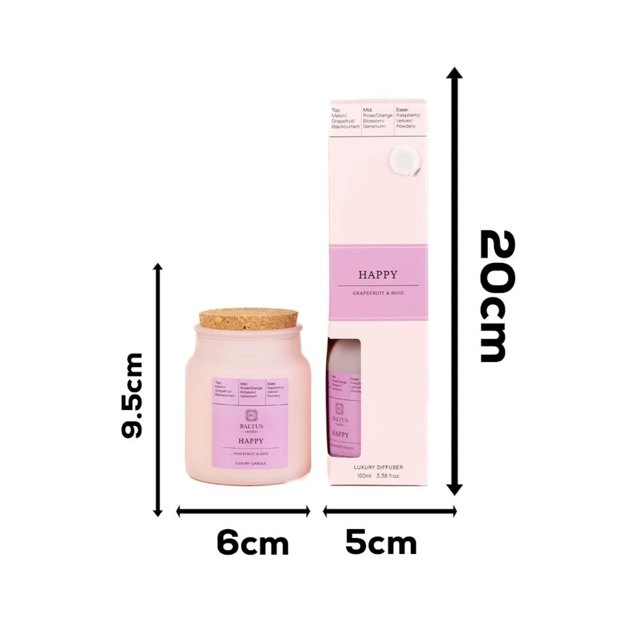 Grapefruit Rose Candle & Diffuser Set