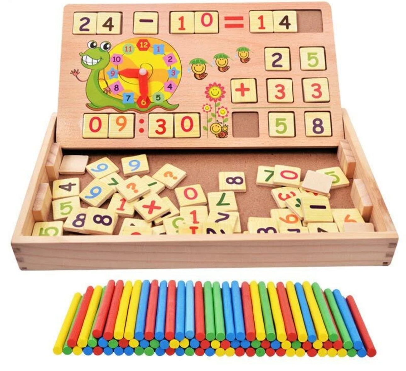 Wooden Maths Activity Box