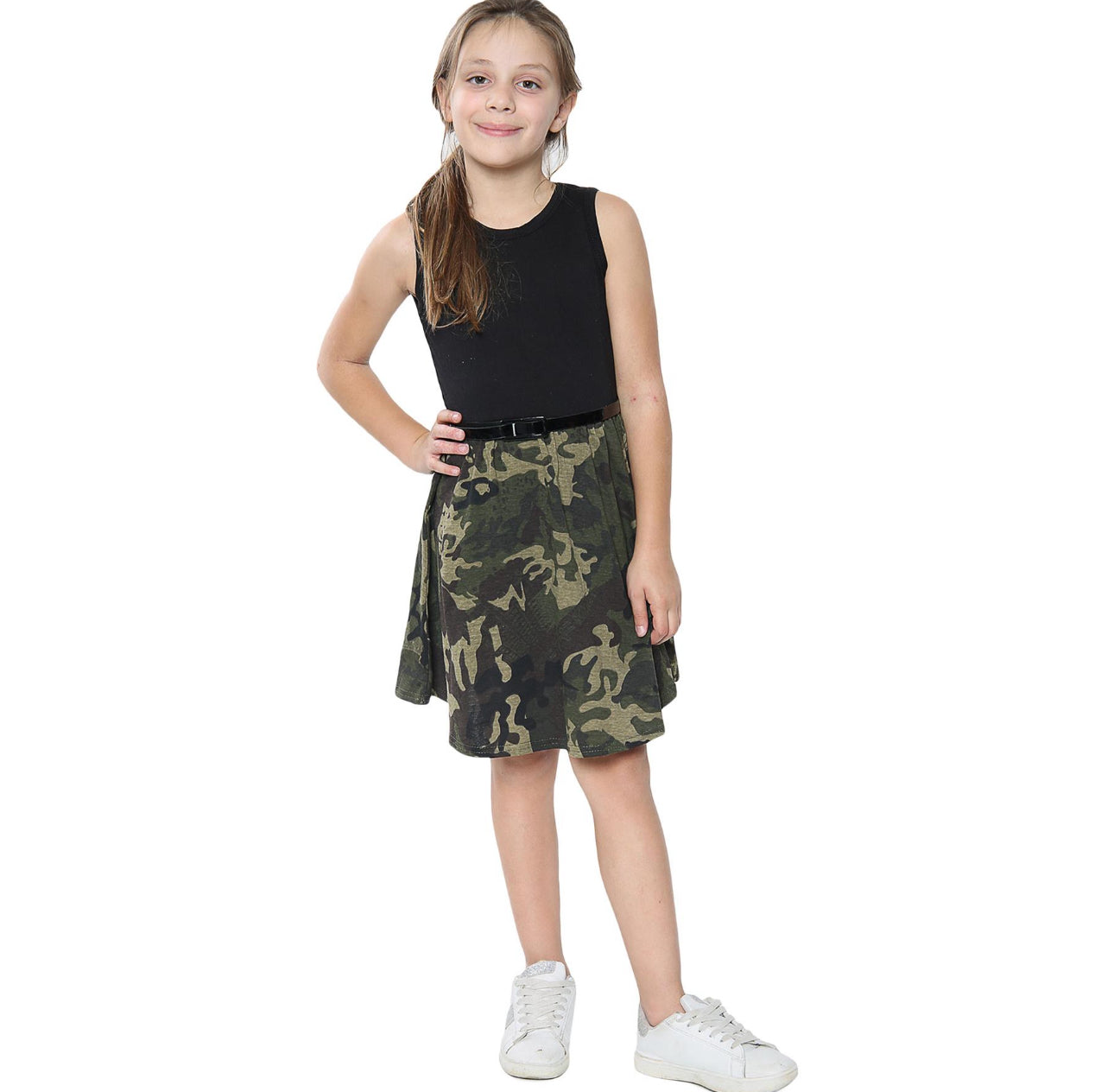 Girls Camo Skater Dress
