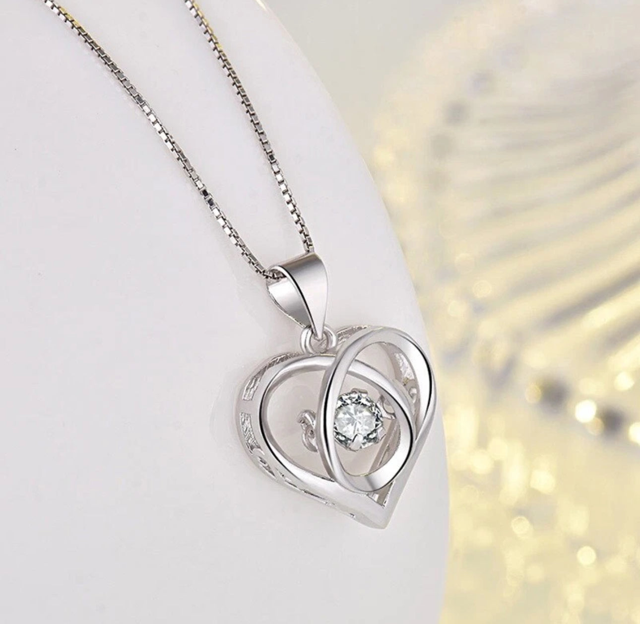 Crystal Swirl Heart Necklace