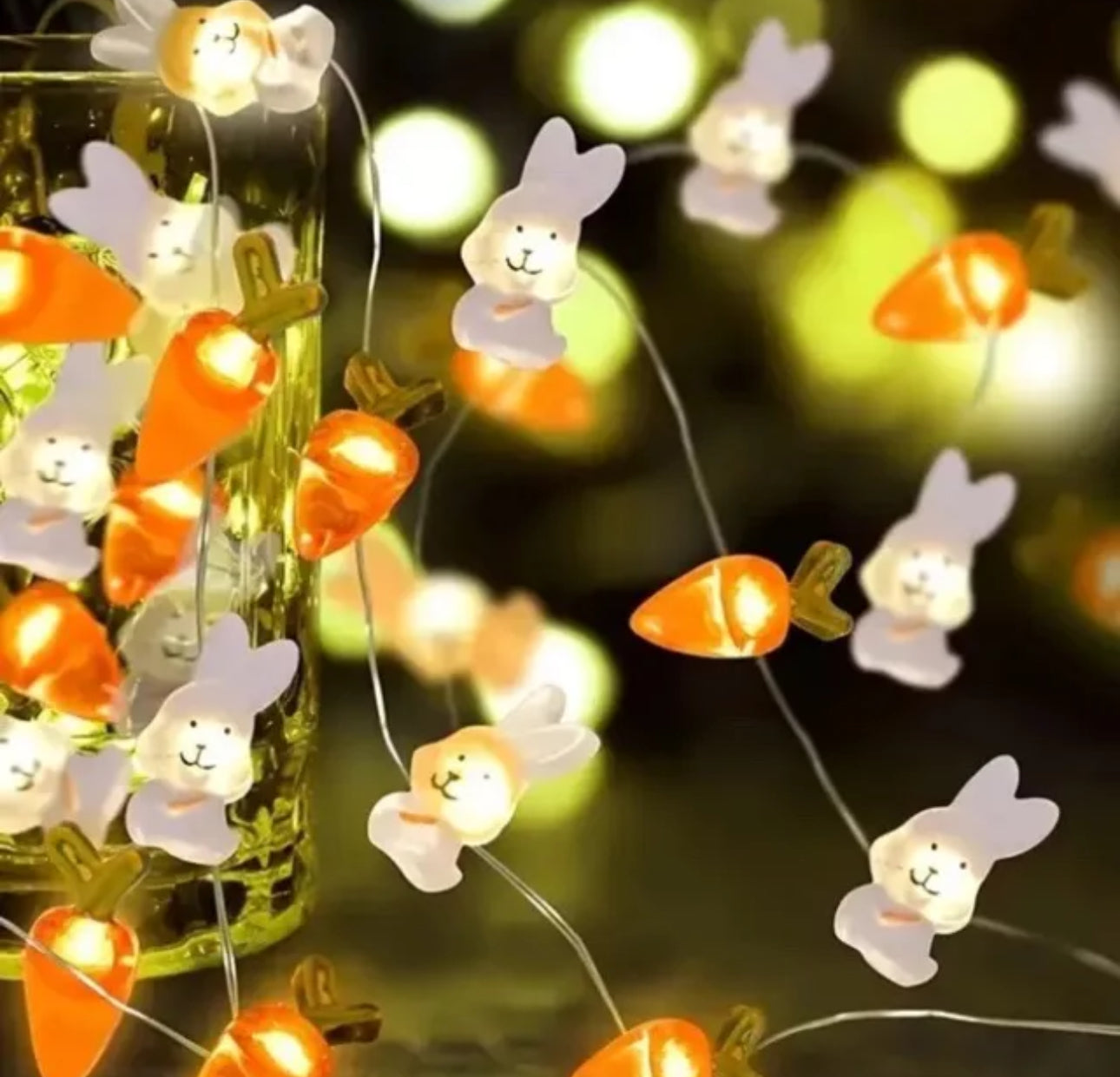 10 LED Rabbit And Carrot String Lights