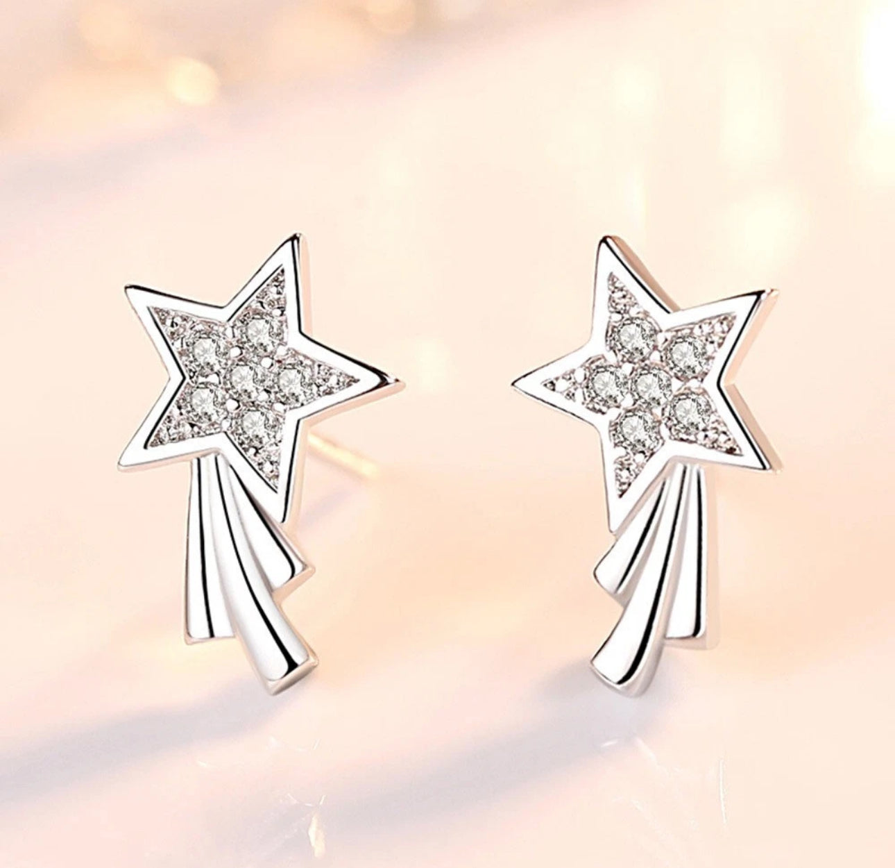 Silver Shooting Stars Earrings