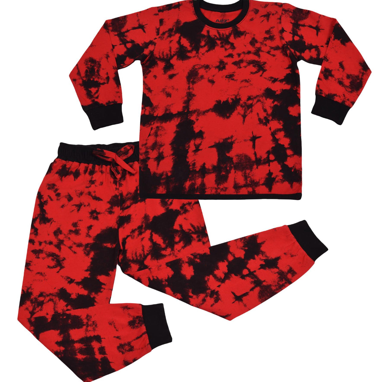 Boys Red & Black Tie Dye Pjs