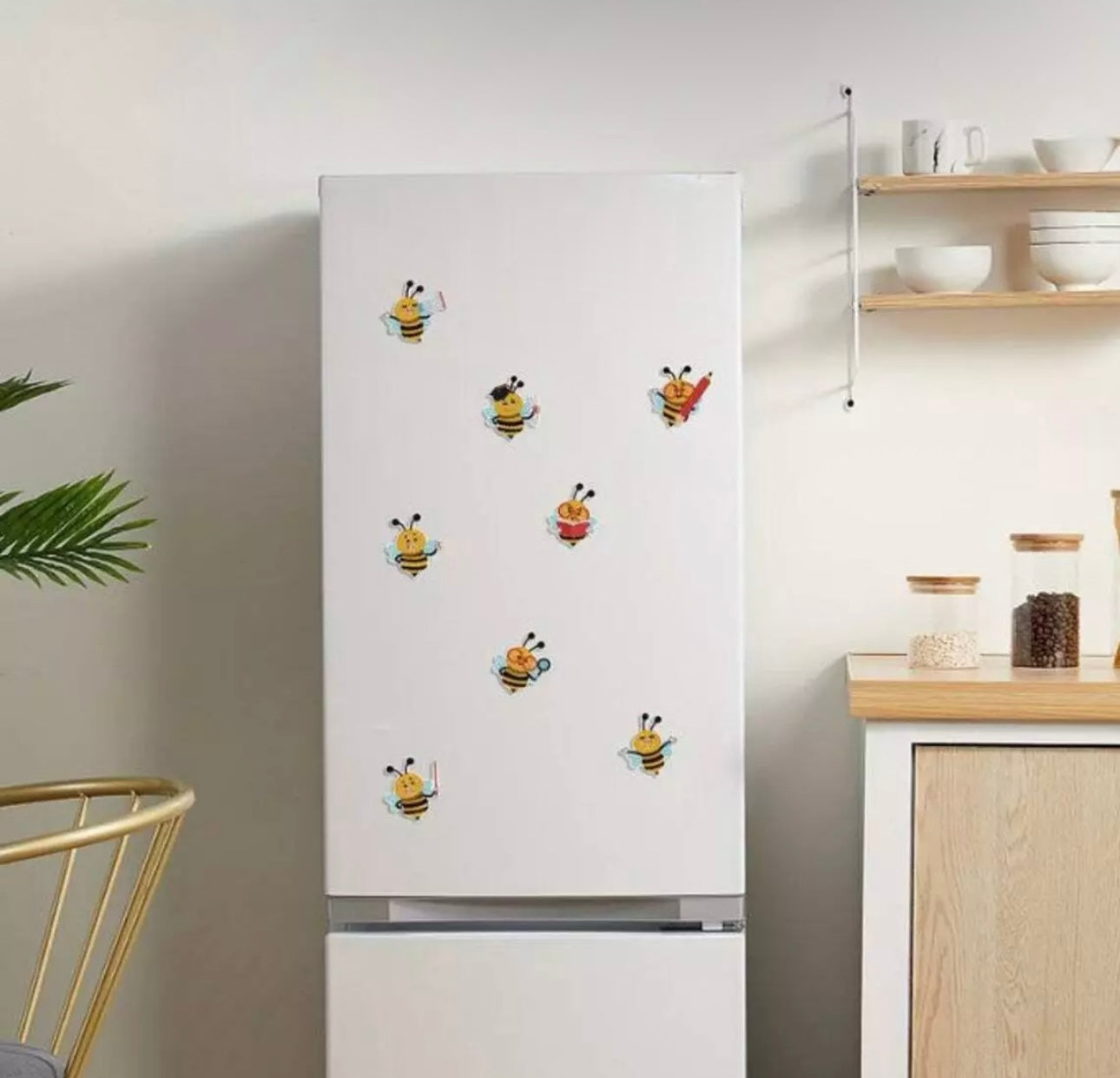 8pcs Teaching Bee Diamond Art Fridge Magnets