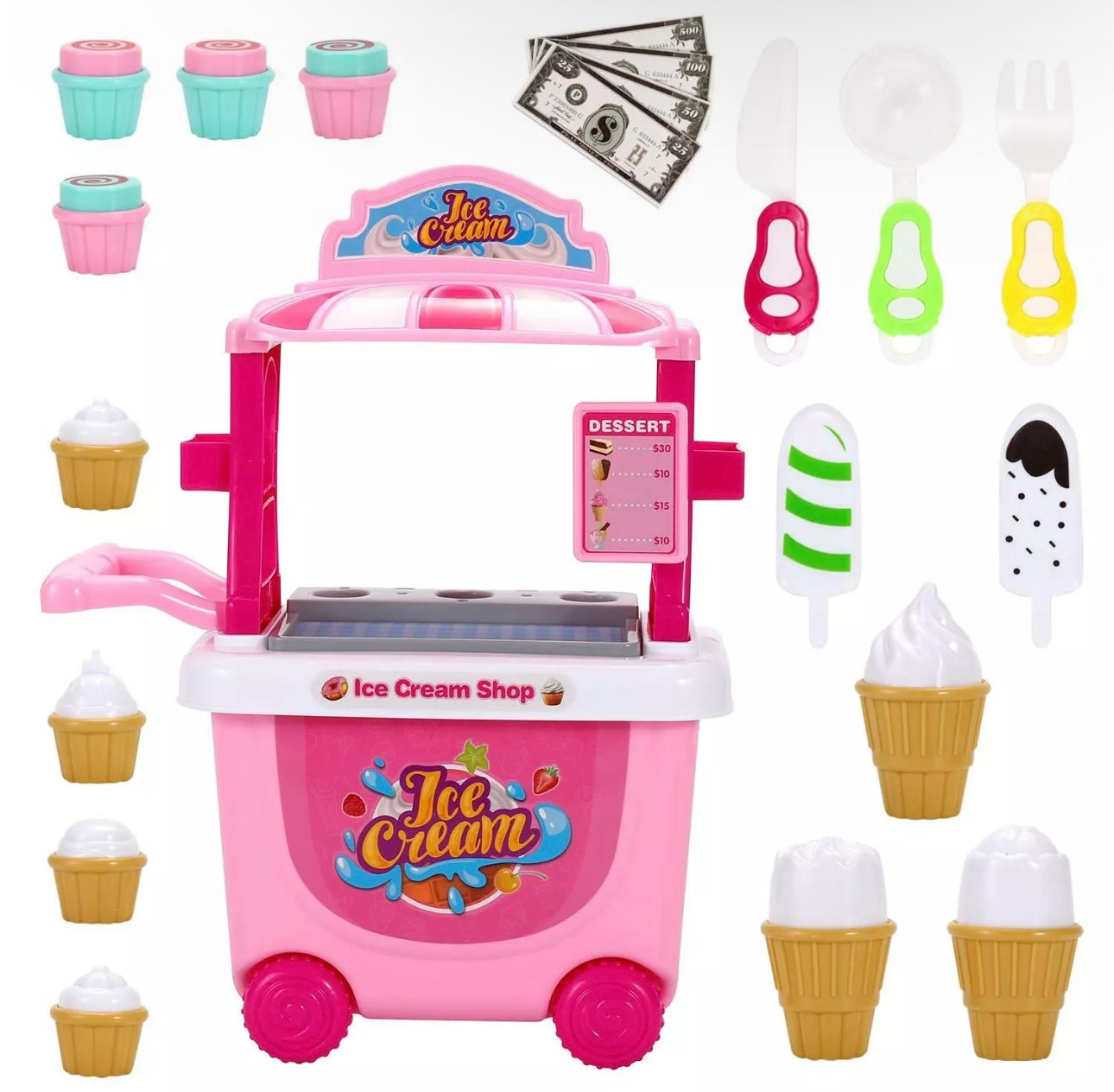 27pc Ice Cream Trolley