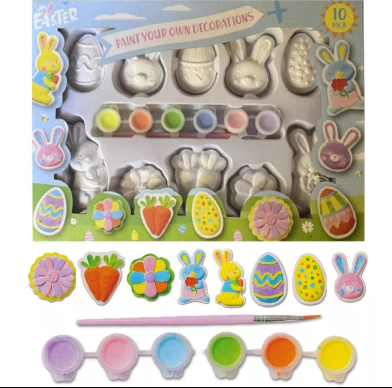 Pack Of 10 Paint Your Own Easter Decorations