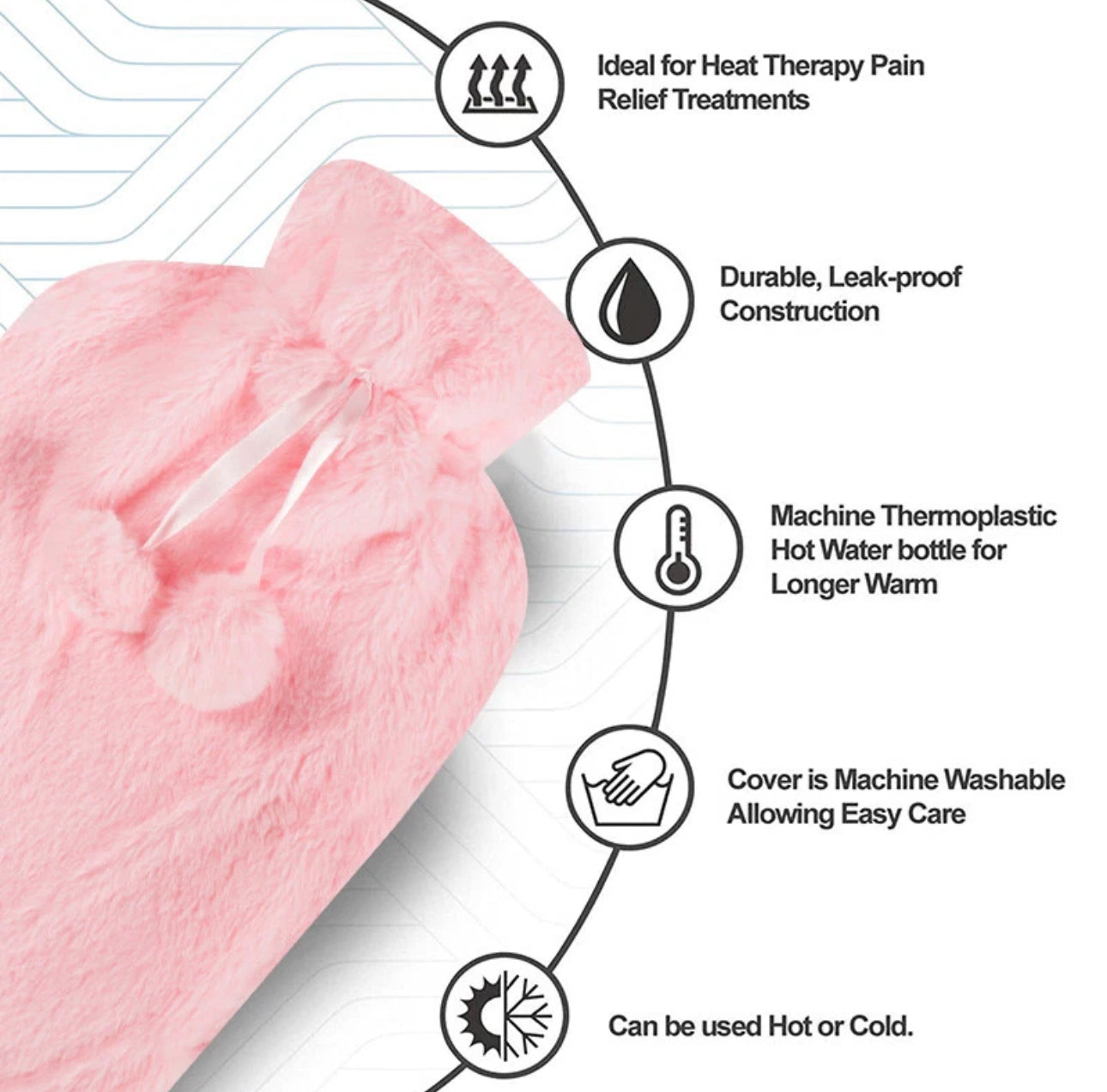 2L Hot Water Bottle & Plush Cover