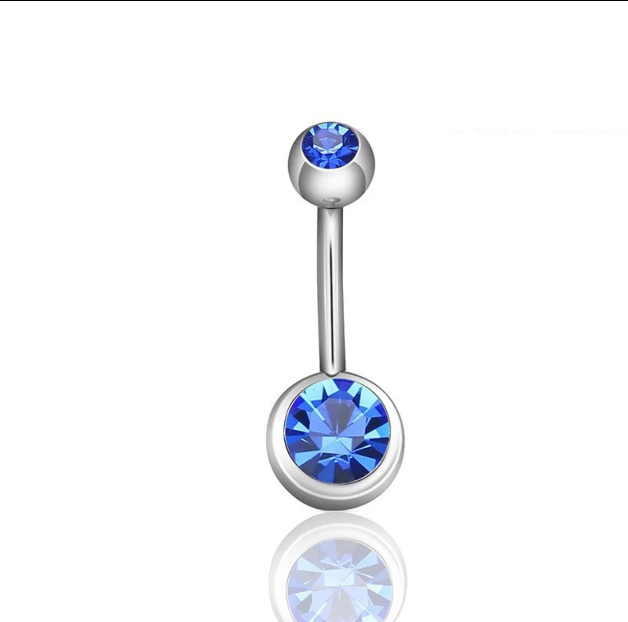 Coloured Crystal Belly Button Bar