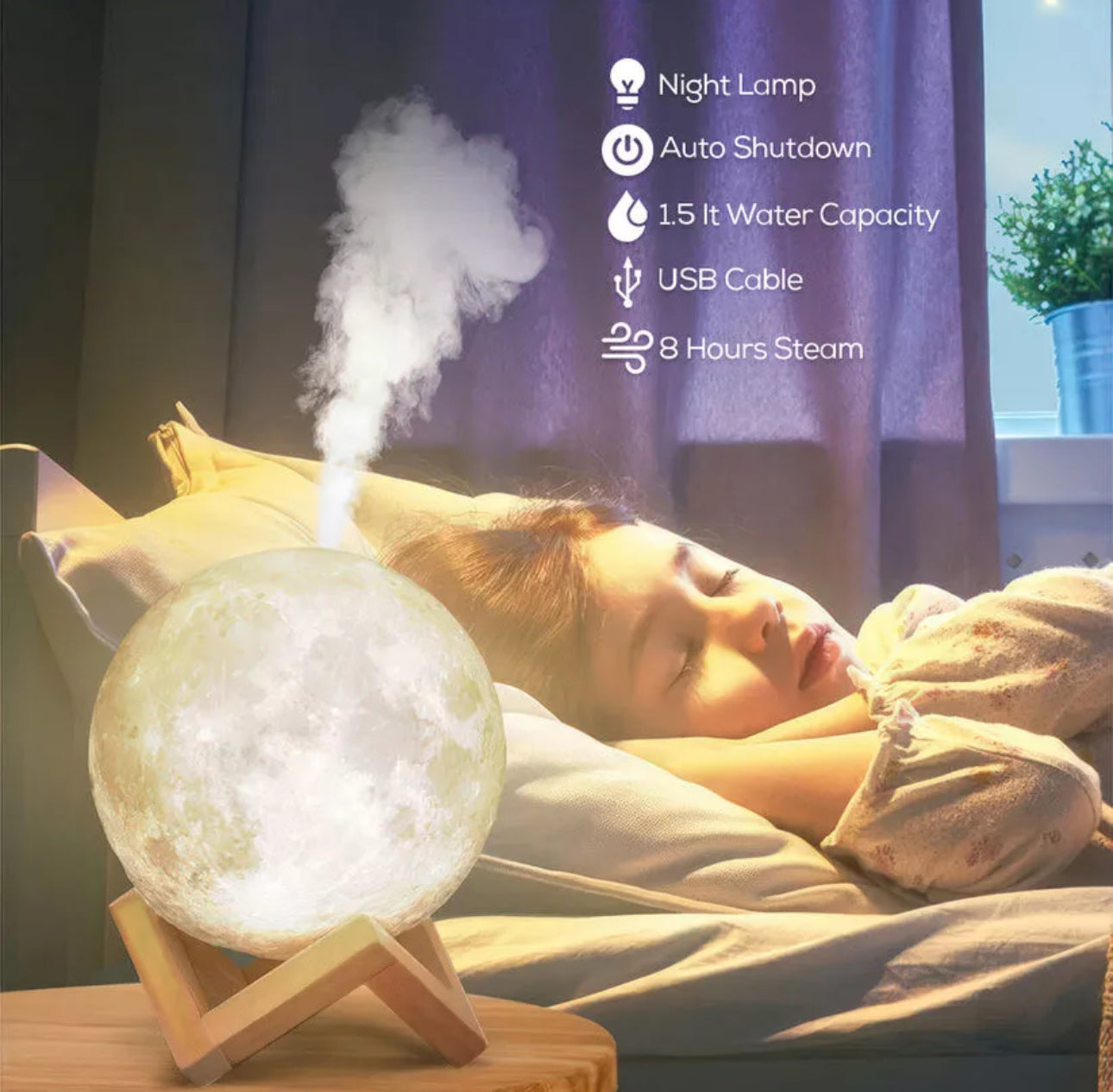 3D LED Moon Aroma Humidifier