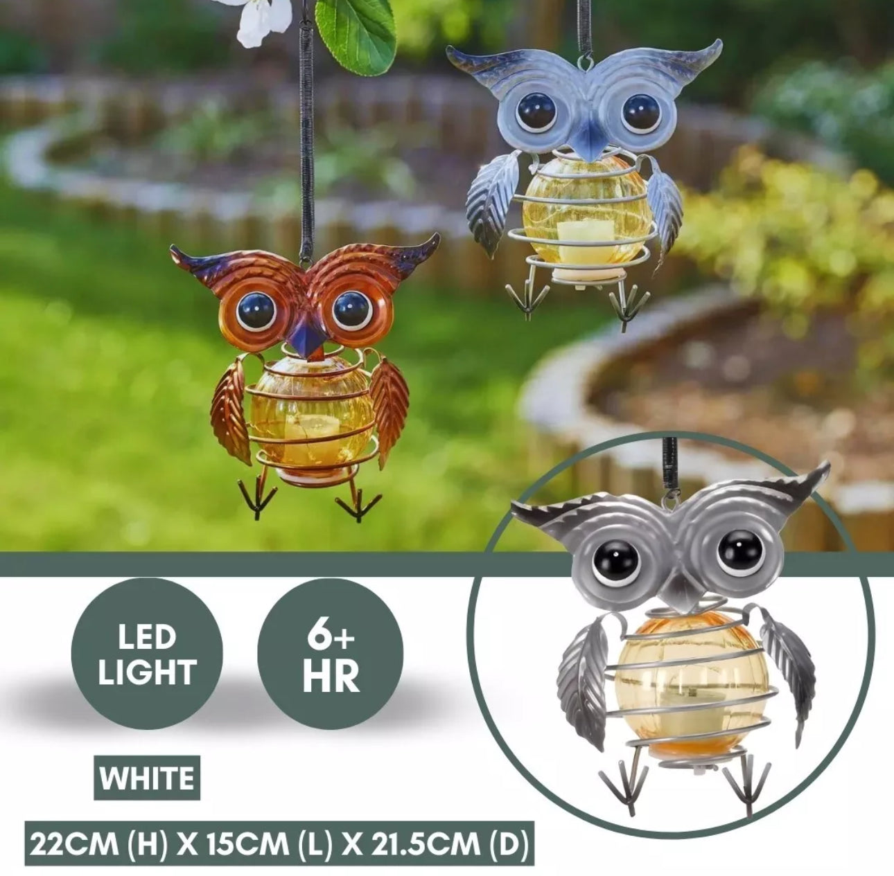 Solar Hanging Owl Ornament