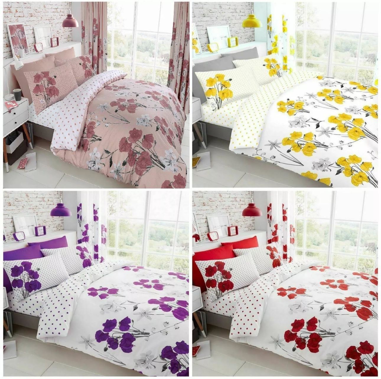 Double Reversible Poppy Duvet Set