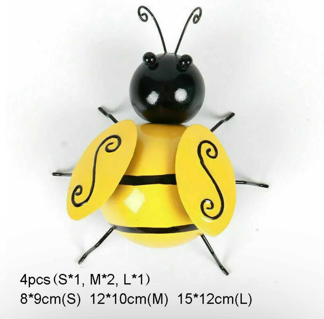 4pc Metal Bumblebee Garden Decor