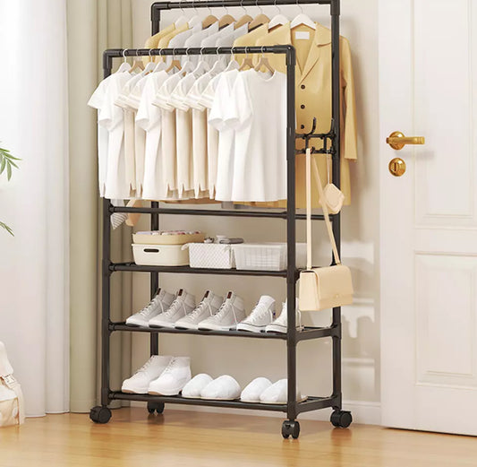 4 Tier Metal Shoe & Coat Rack