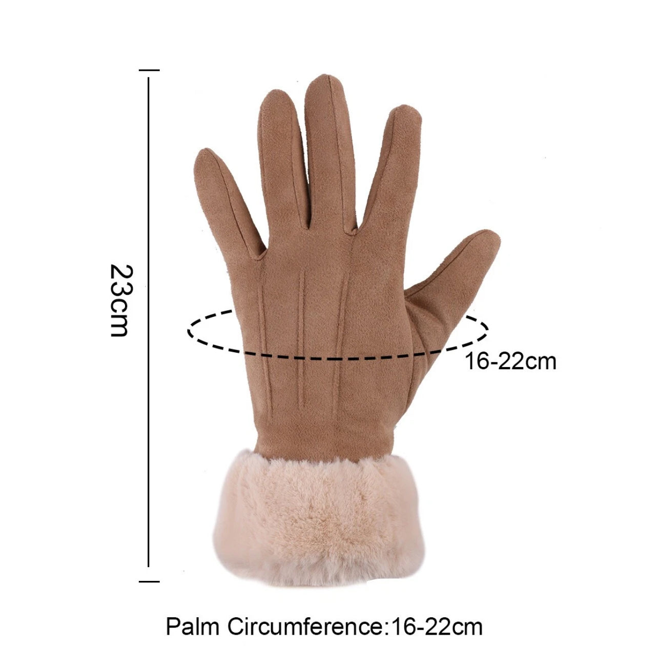 Ladies Fur Lined Winter Gloves