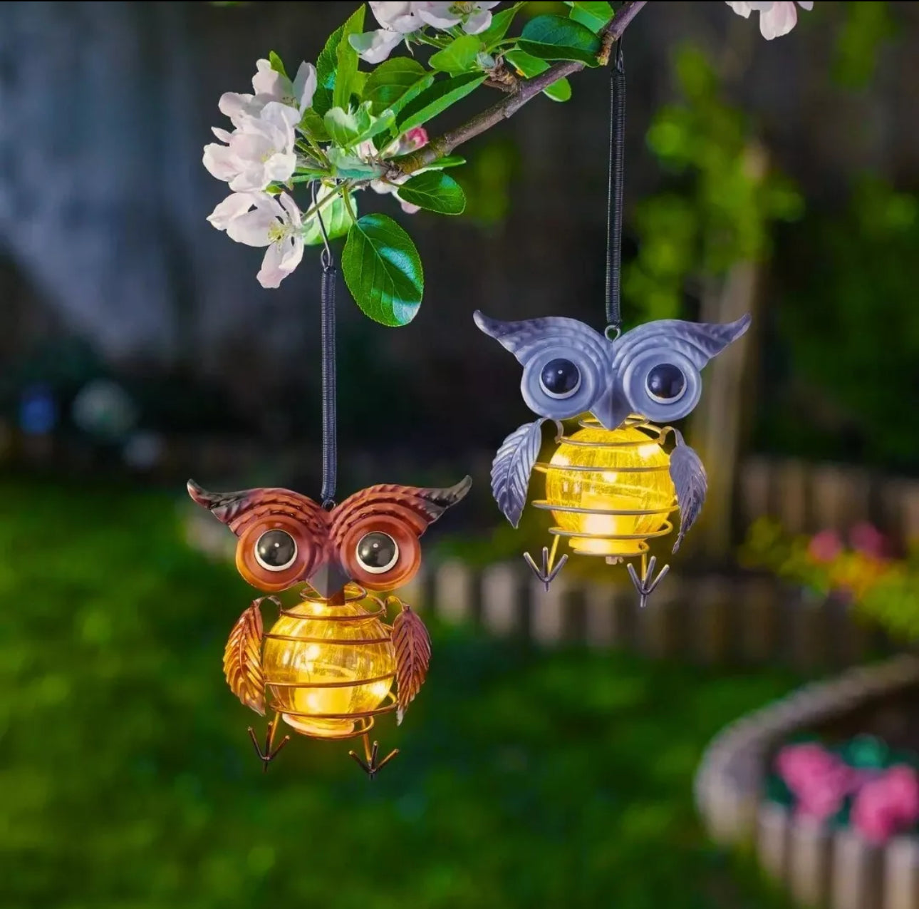 Solar Hanging Owl Ornament