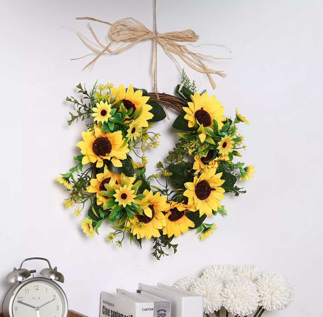 35cm Realistic Sunflower Wreath Decoration