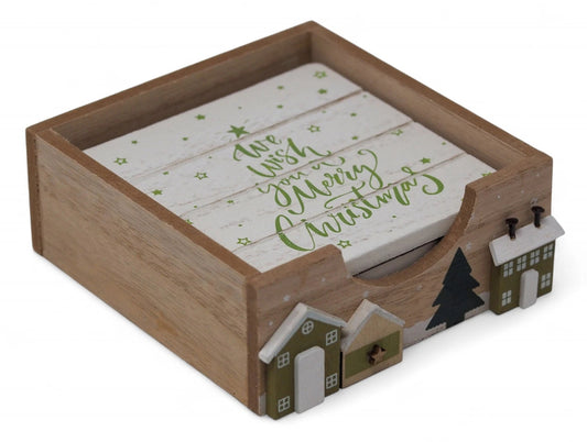 Scandinavian Wooden Coaster Set x4