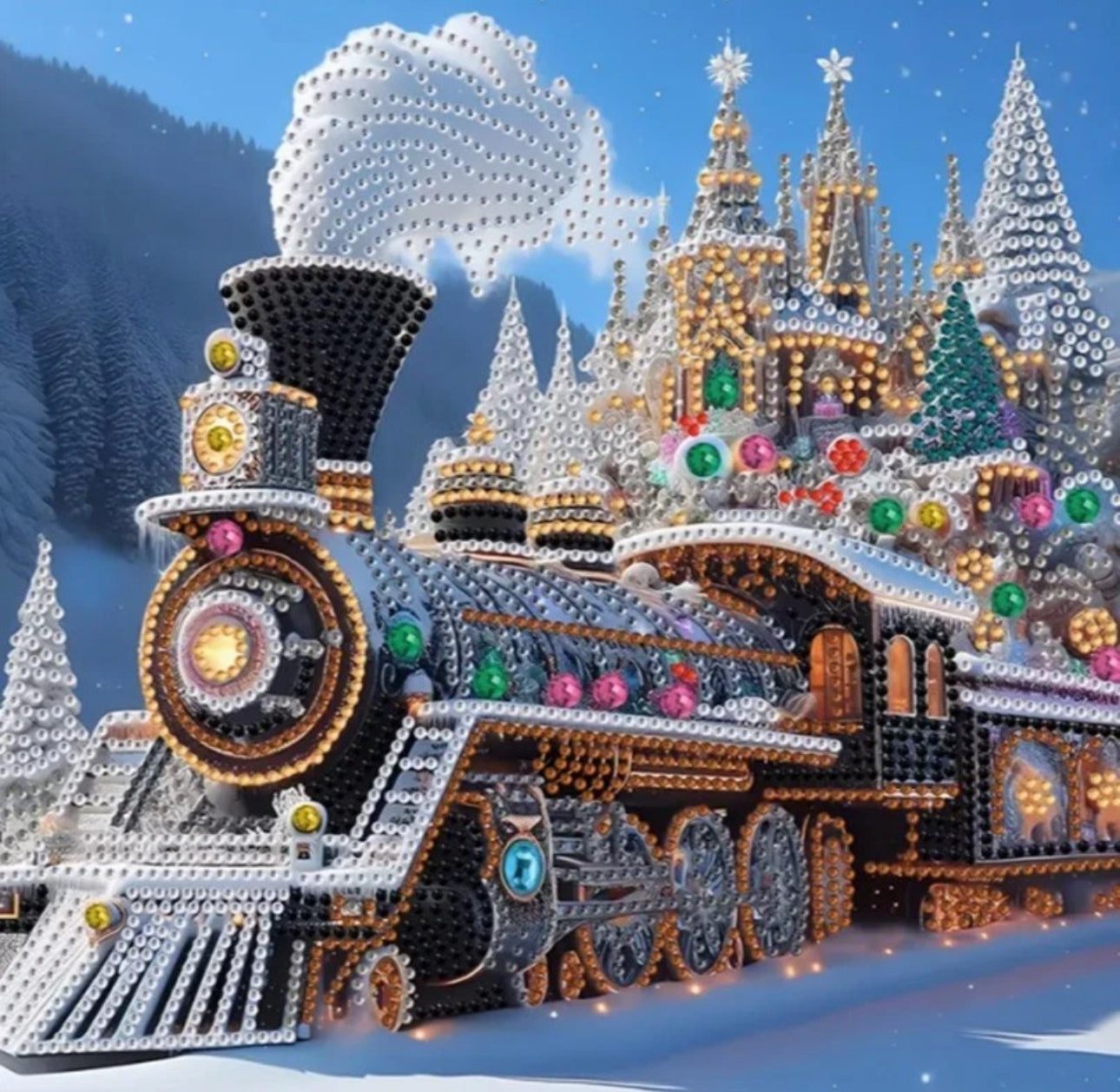 Christmas Steam Train Diamond Art