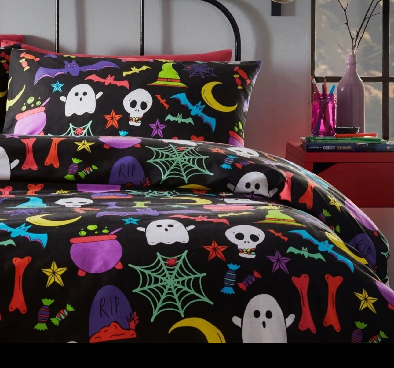 Glow In The Dark Halloween Duvet Set Double