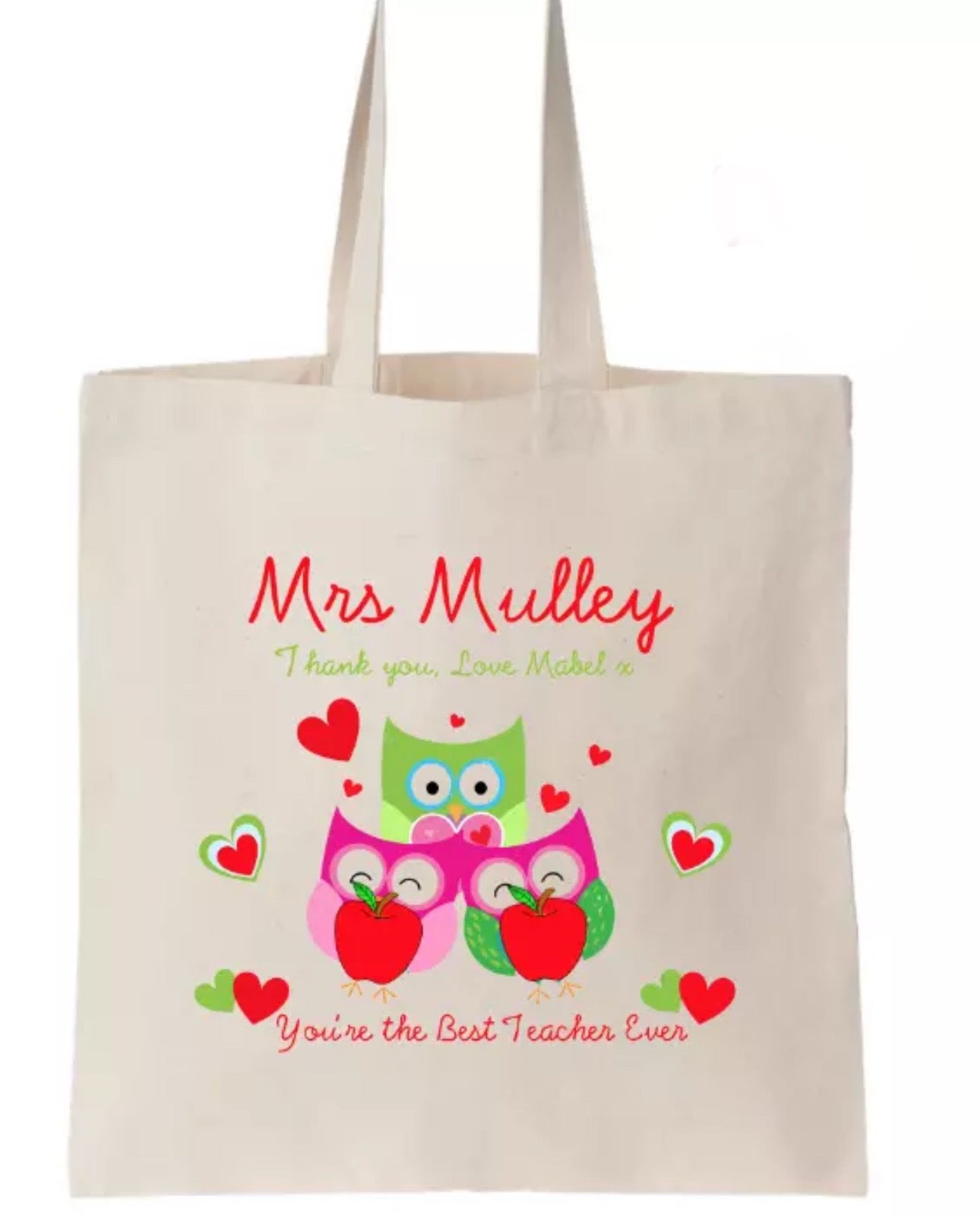 Personalised Teacher Tote Bags