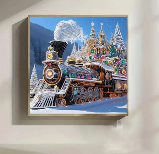 Christmas Steam Train Diamond Art