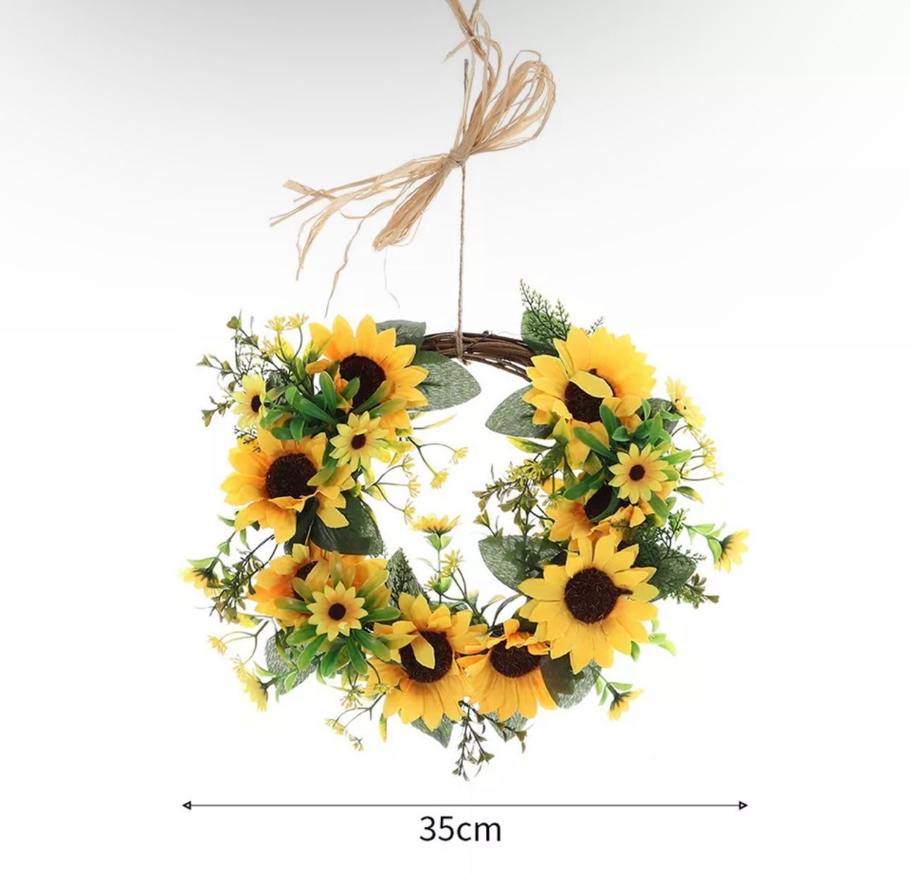 35cm Realistic Sunflower Wreath Decoration