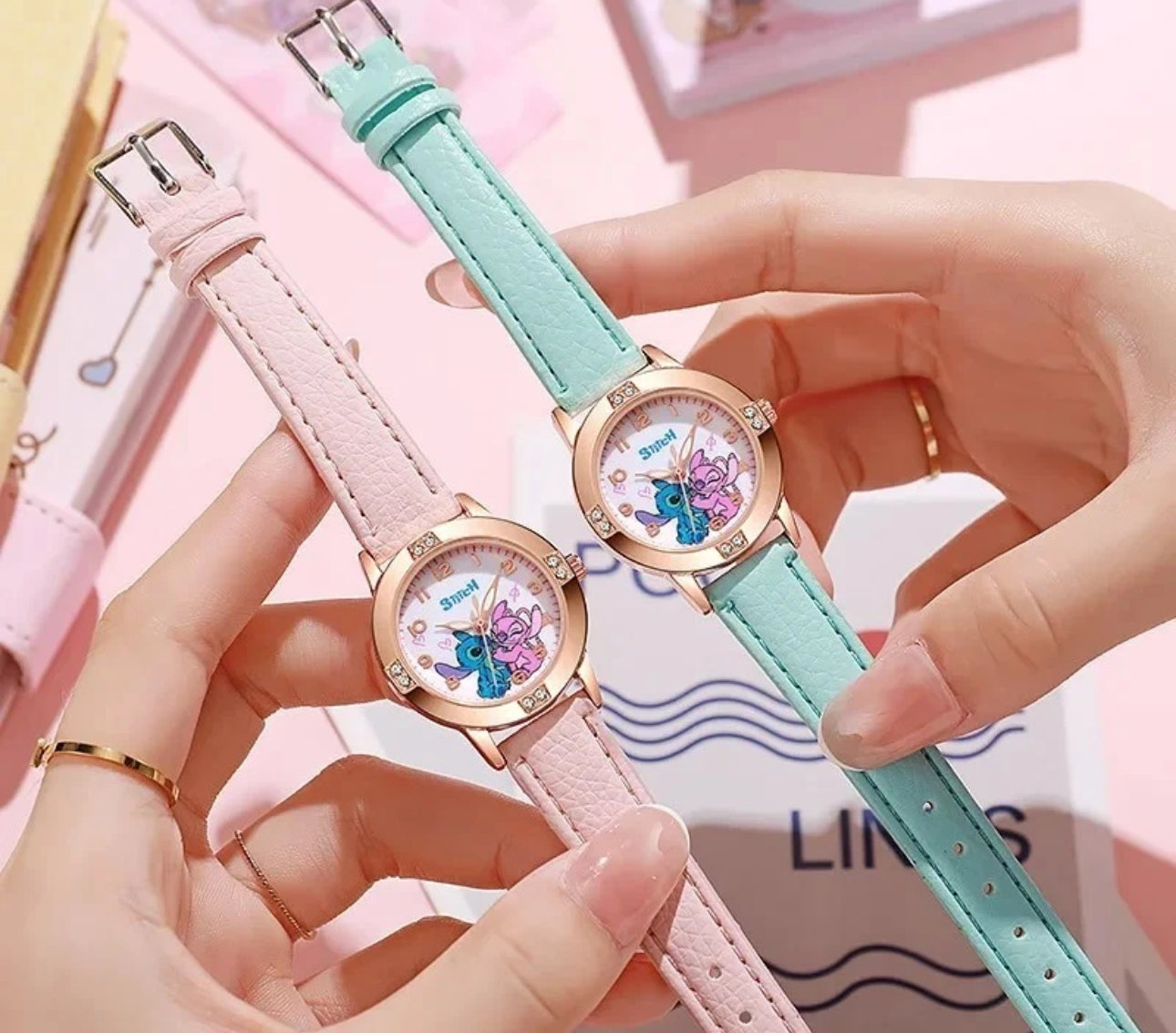 Kids Pink & Blue Alien Friends Watch