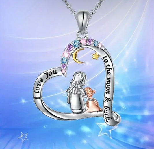 925 Silver Plated Mum Hugs Necklace