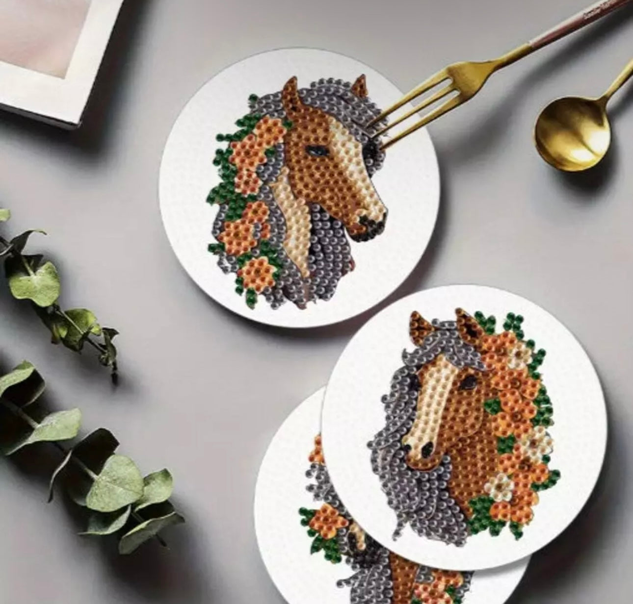 4pcs Horse Diamond Art Coasters