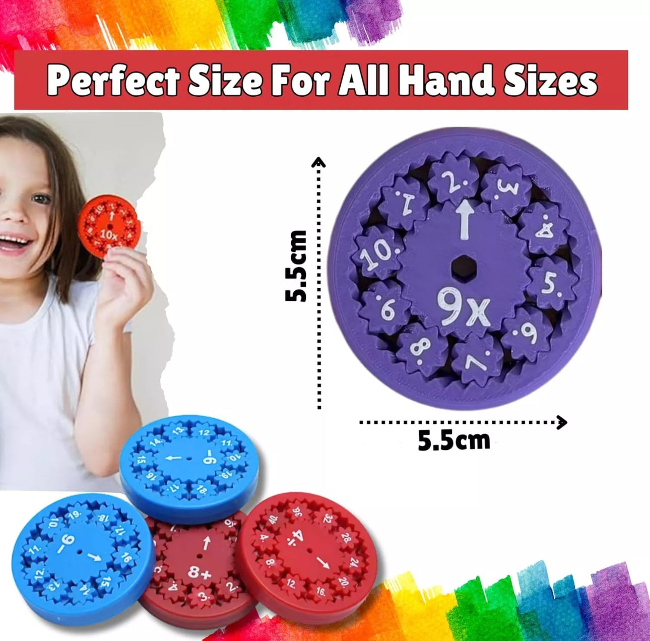 9pcs Maths Facts Fidget Toy