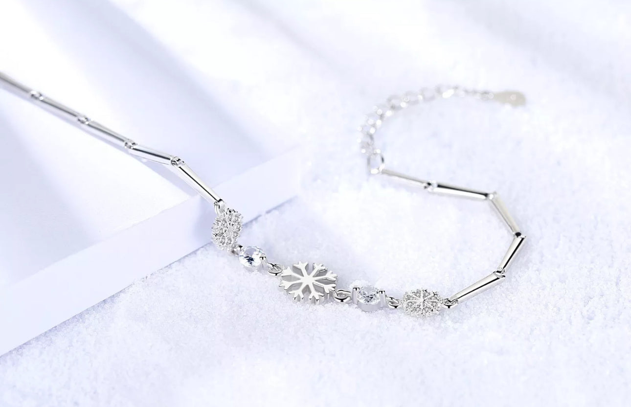 925 Sterling Silver Snowflake Bracelet