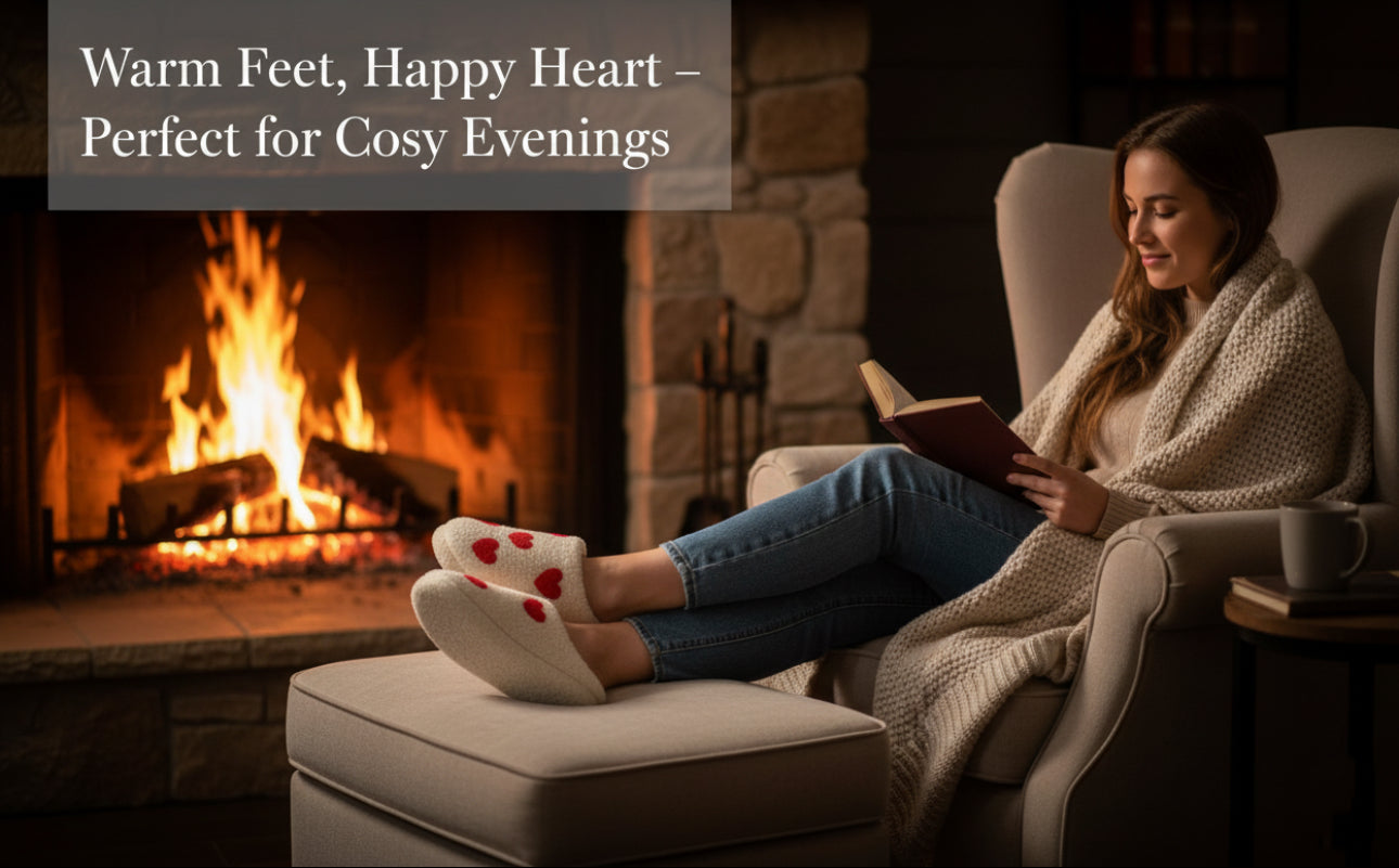 Ladies Plush Hearts & Rainbows Mule Slippers