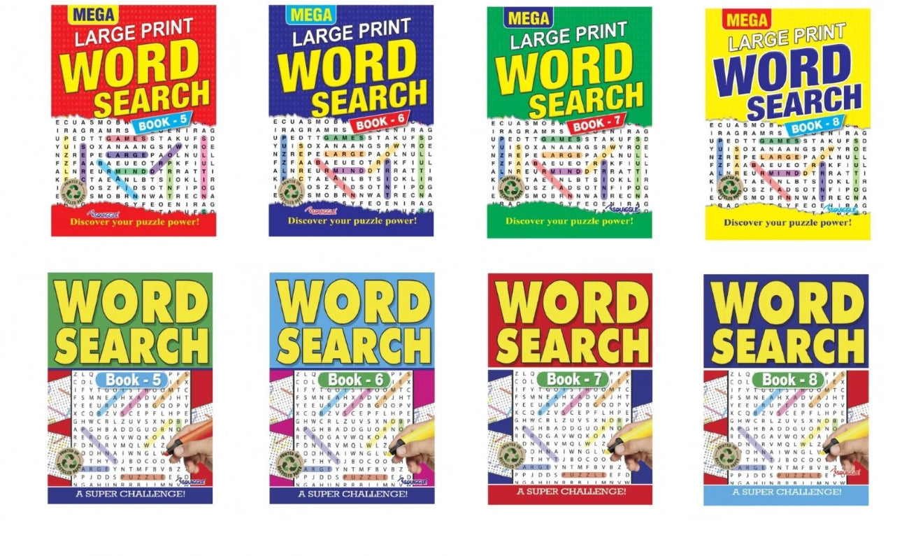 8x Mega Large Print Puzzle Books