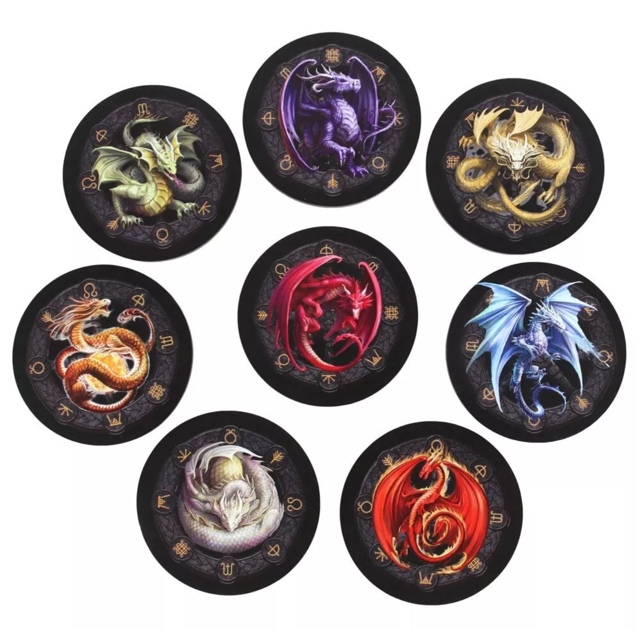 Set of 8 Dragon Coasters