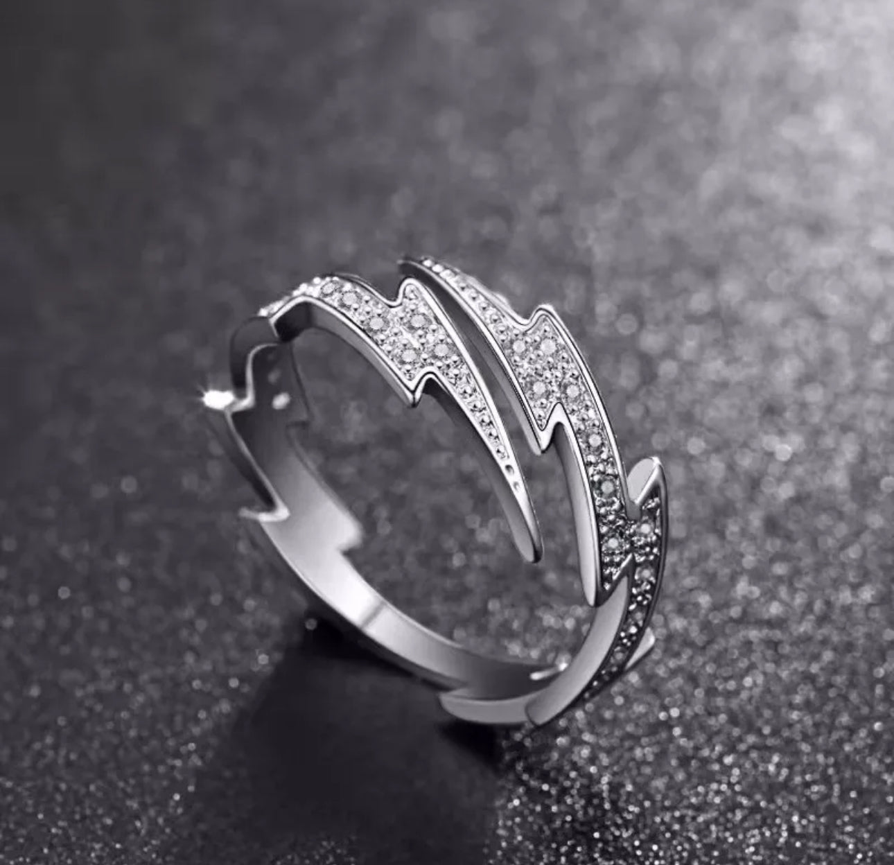 Silver Plated Lightning Knuckle Ring