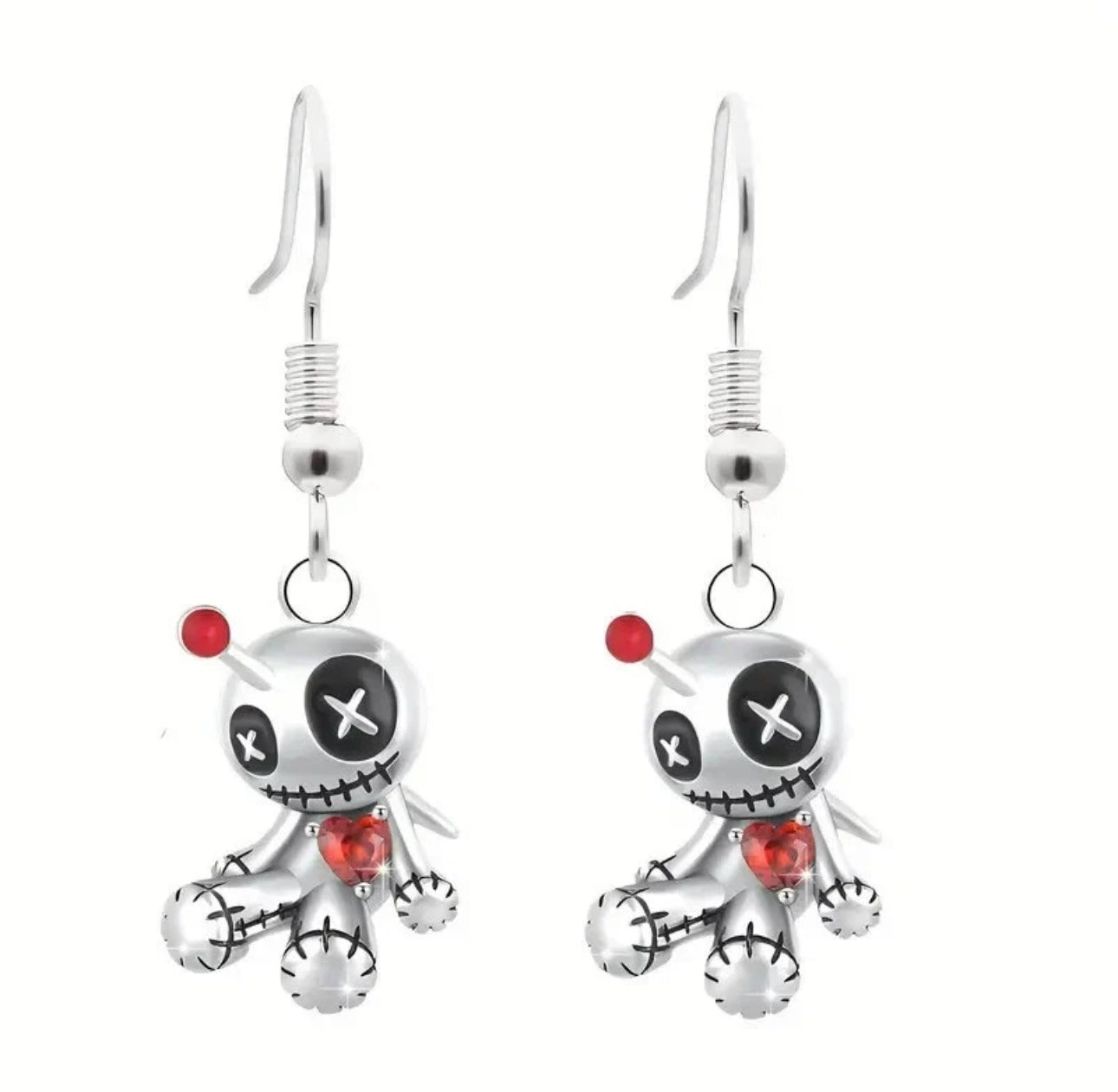 Silver Plated Scary Ghost Earrings