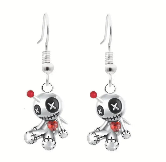 Silver Plated Scary Ghost Earrings
