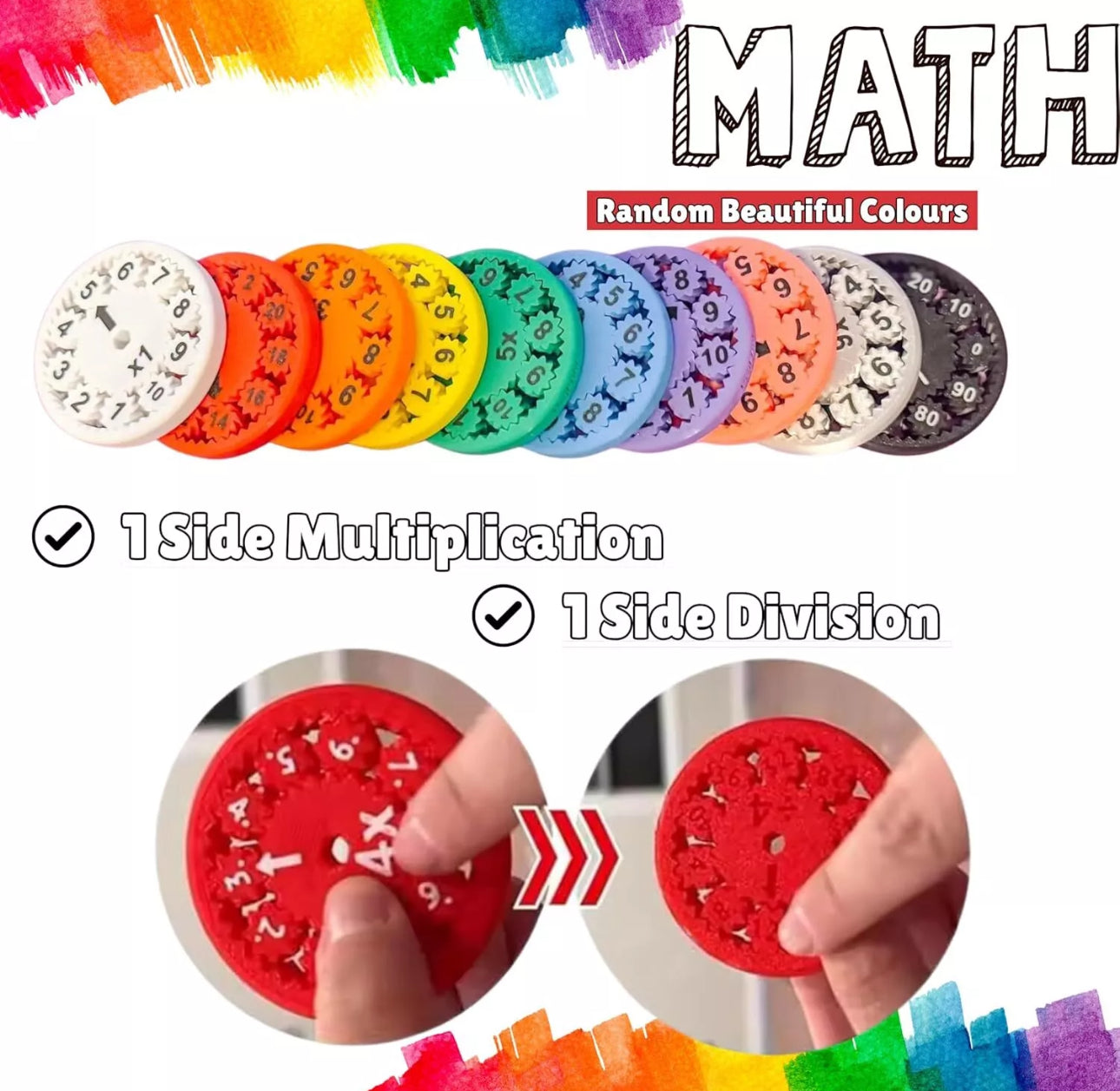 9pcs Maths Facts Fidget Toy