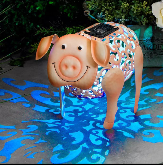 Colour Changing Solar Powered Pig