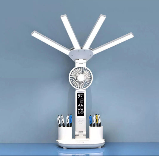 3-in-1 Multifunction LED Desk Lamp/Fan/Clock