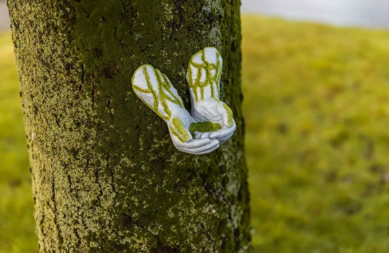 Unique Hands Resin Bird Feeder