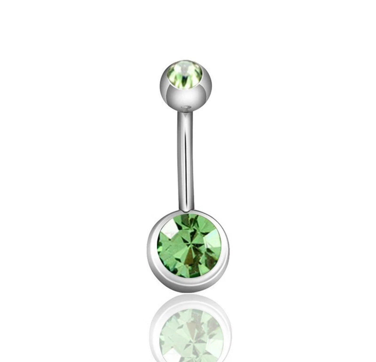 Coloured Crystal Belly Button Bar