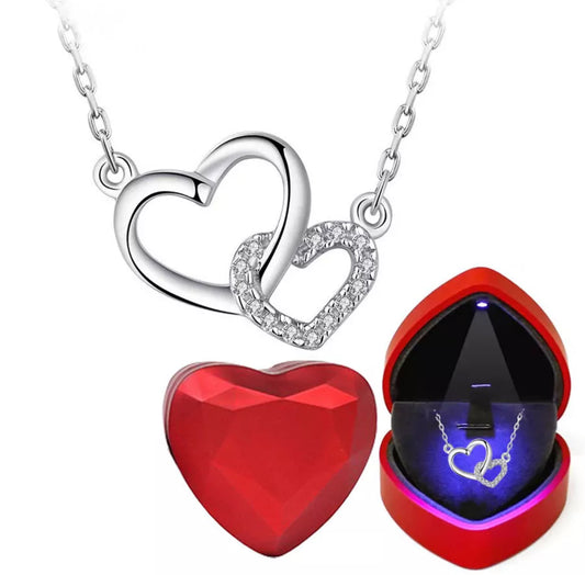 Unique Heart Link Necklace Gift Set