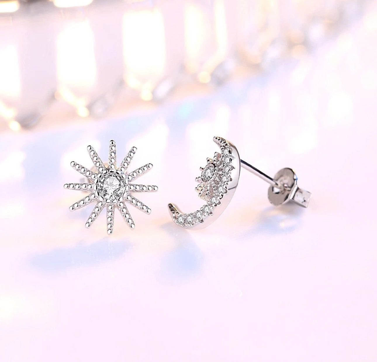 Crystal Moon & Sun Earrings