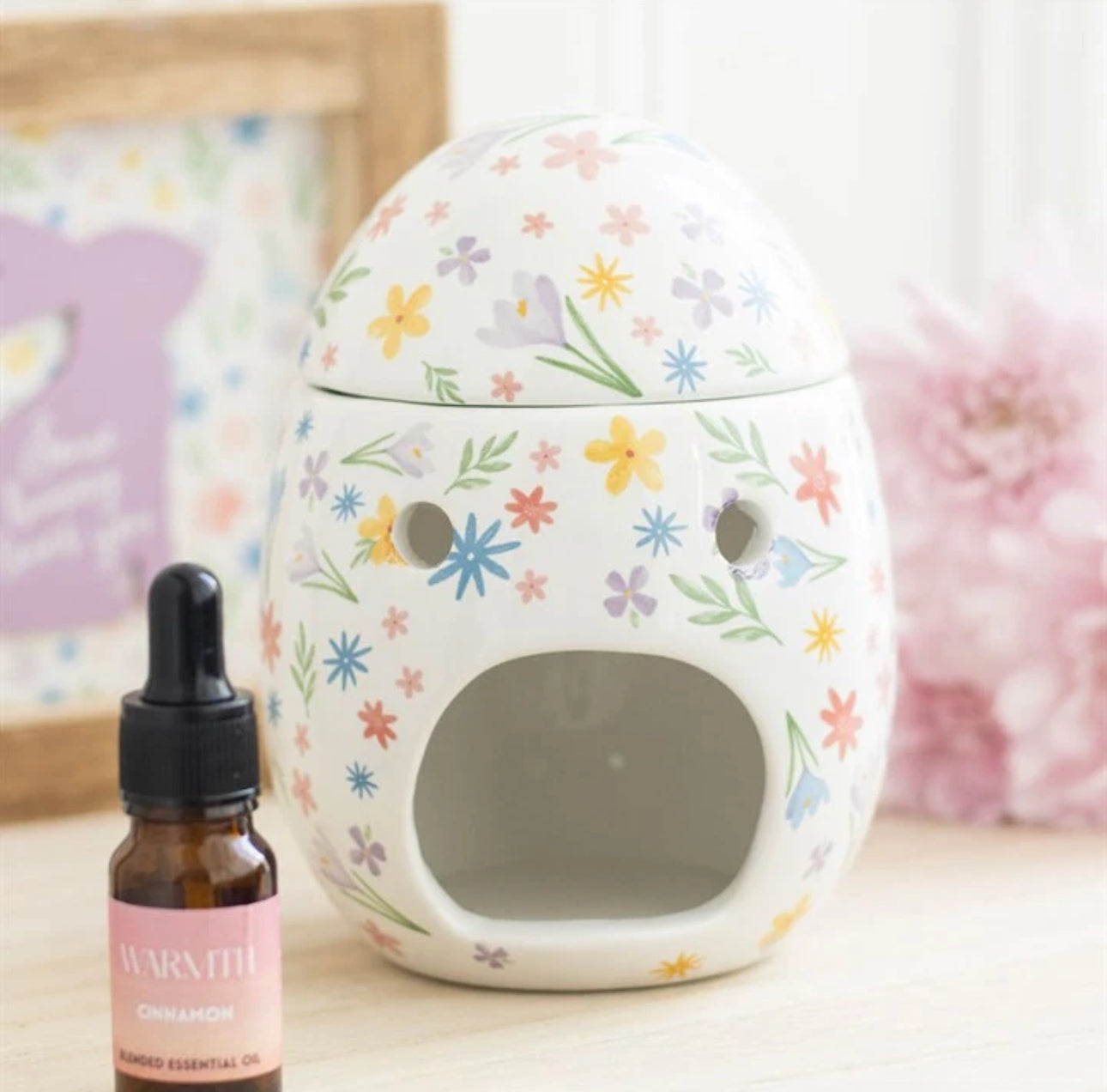 Spring Floral Egg Shaped Oil Burner