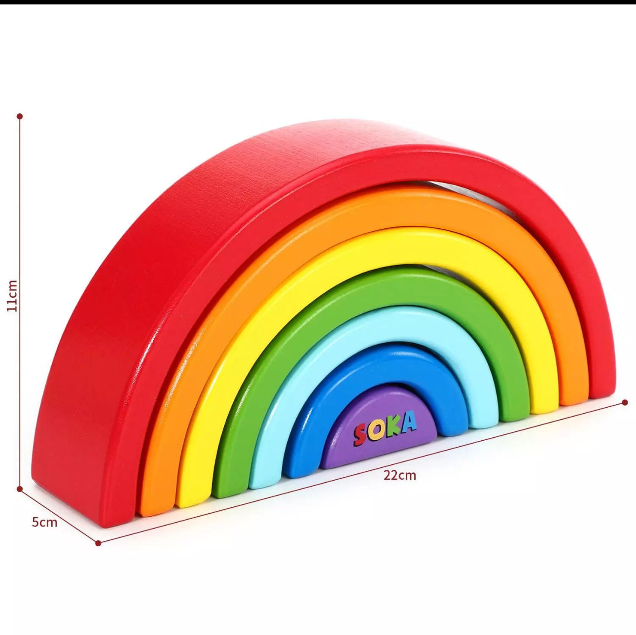 Wooden Rainbow Stacking Puzzle