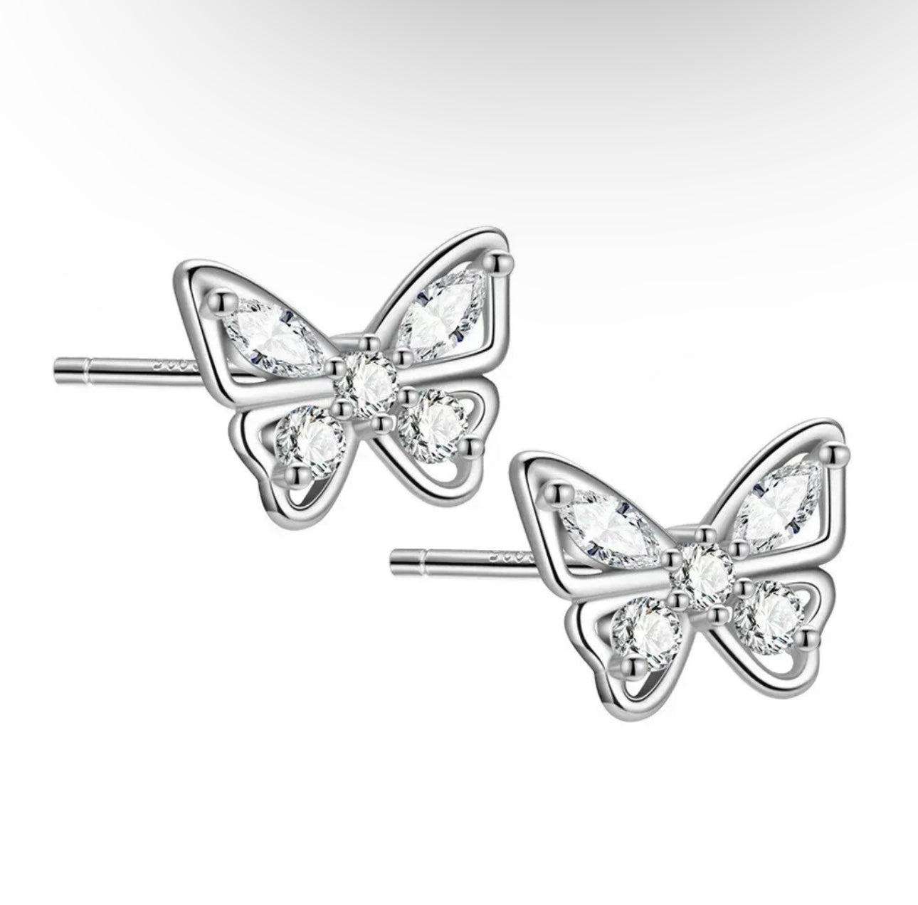 Gemstone Butterfly Earrings