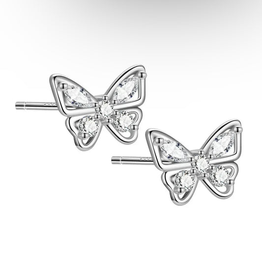Gemstone Butterfly Earrings